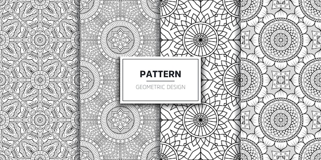 Luxe sier mandala naadloos patroon