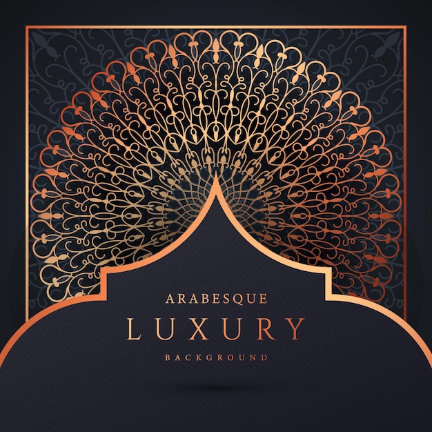 Luxe sier mandala ontwerp achtergrond in gouden arabesque patroon vector premium