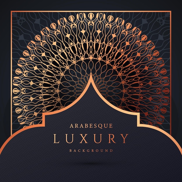 Luxe sier mandala ontwerp achtergrond in gouden arabesque patroon vector premium