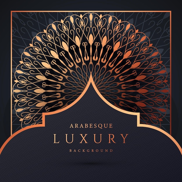 Luxe sier mandala ontwerp achtergrond in gouden arabesque patroon vector Premium