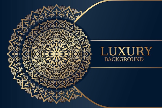 Luxe sier mandala ontwerp achtergrond in gouden kleur gratis vector