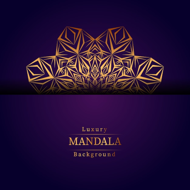 Luxe sier mandala ontwerp achtergrond in gouden kleur, luxe mandala achtergrond