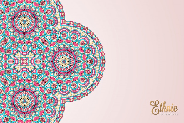 Luxe sier mandala ontwerp achtergrond in gouden kleur vector