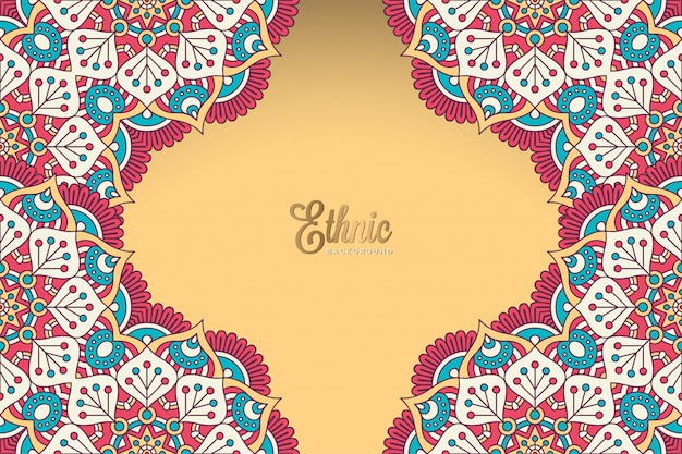 Luxe sier mandala ontwerp achtergrond in gouden kleur vector