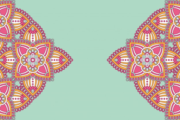 Luxe sier mandala ontwerp achtergrond in gouden kleur vector