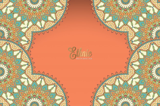 Luxe sier mandala ontwerp achtergrond in gouden kleur vector