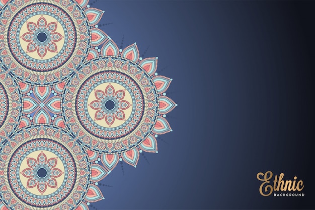 Luxe sier mandala ontwerp achtergrond in gouden kleur vector