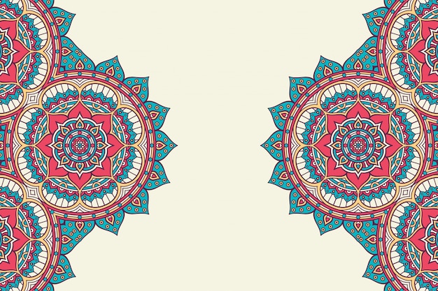 Luxe sier mandala ontwerp achtergrond in gouden kleur vector