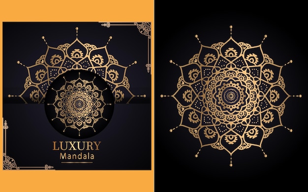 luxe sier mandala ontwerp achtergrond in gouden kleur voor jezelf