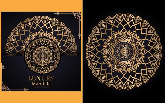 luxe sier mandala ontwerp achtergrond in gouden kleur voor jezelf