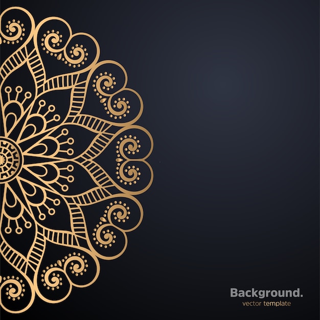 Luxe sier mandala ontwerp achtergrond in gouden kleur