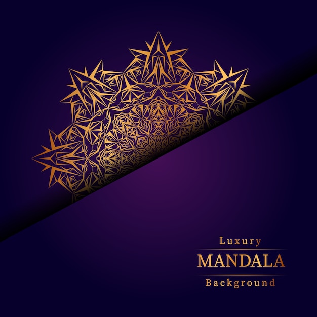 Luxe sier mandala ontwerp achtergrond in gouden kleur