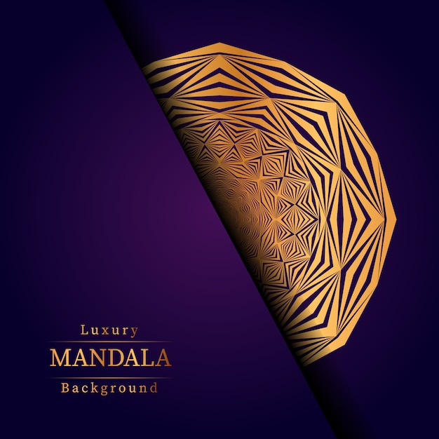 Luxe sier mandala ontwerp achtergrond in gouden kleur