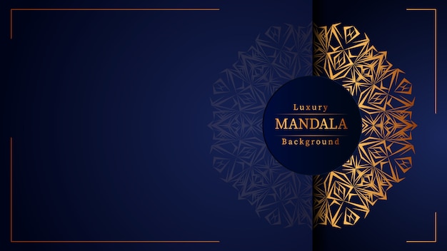 Luxe sier mandala ontwerp achtergrond in gouden kleur