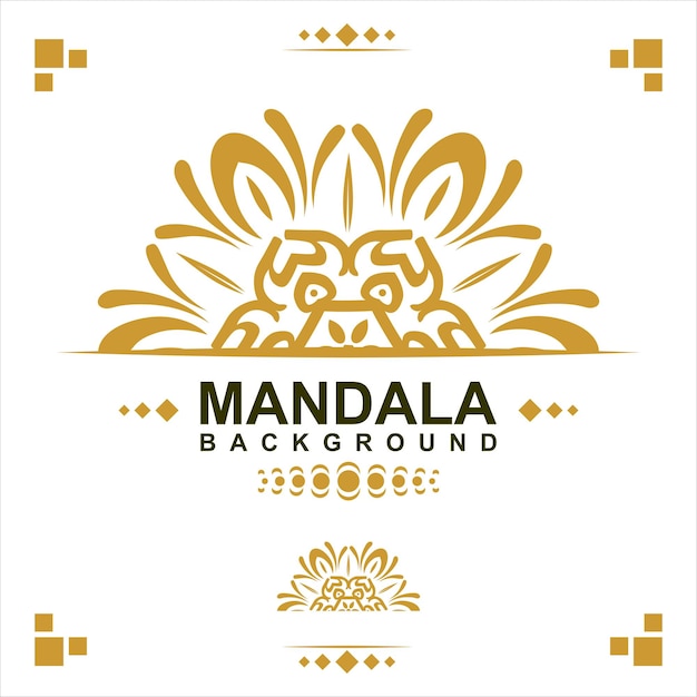 luxe sier mandala ontwerp achtergrond in gouden kleur