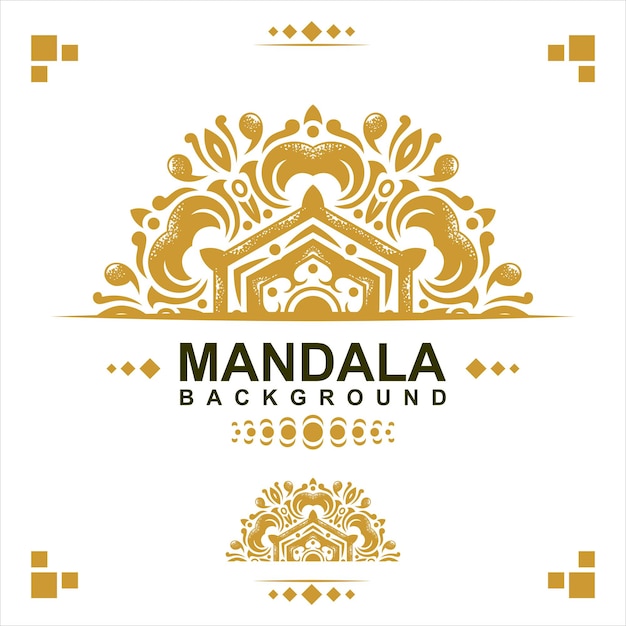 Vector luxe sier mandala ontwerp achtergrond in gouden kleur