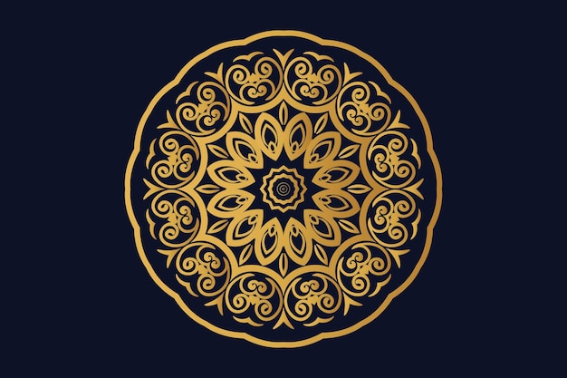 luxe sier mandala ontwerp achtergrond in gouden kleur