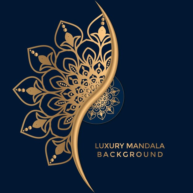 luxe sier mandala ontwerp achtergrond in gouden kleur