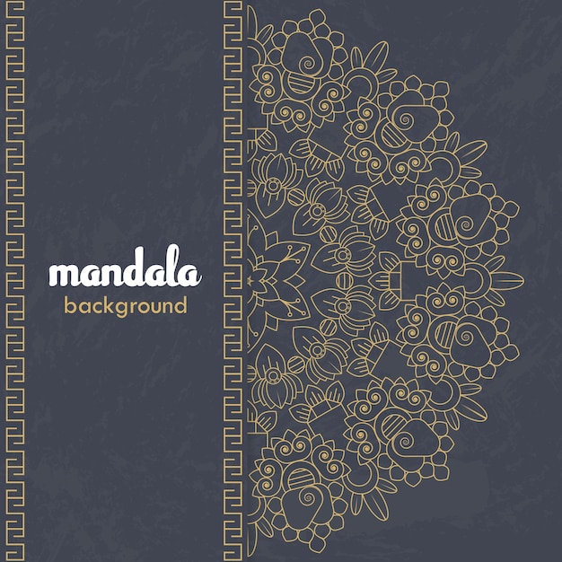 luxe sier mandala ontwerp achtergrond in gouden kleur