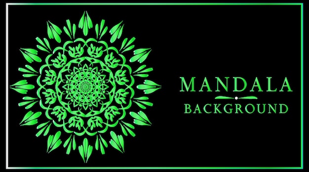 Vector luxe sier mandala ontwerp achtergrond in groene kleur.