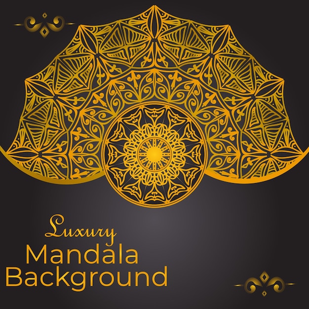 Luxe sier mandala ontwerp achtergrond sjabloon
