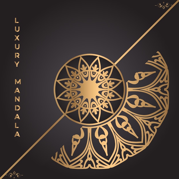 Luxe sier mandala ontwerp achtergrond sjabloon