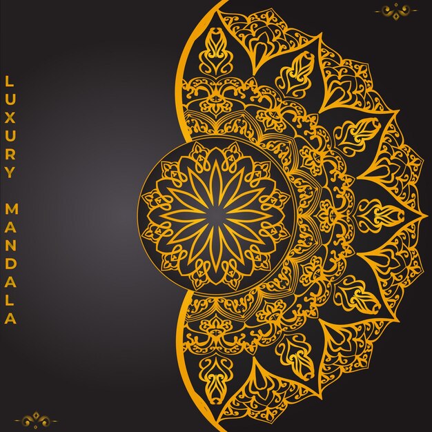 Vector luxe sier mandala ontwerp achtergrond sjabloon