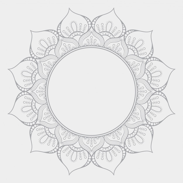 Vector luxe sier mandala ontwerp achtergrond