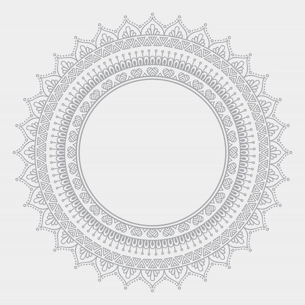 Vector luxe sier mandala ontwerp achtergrond