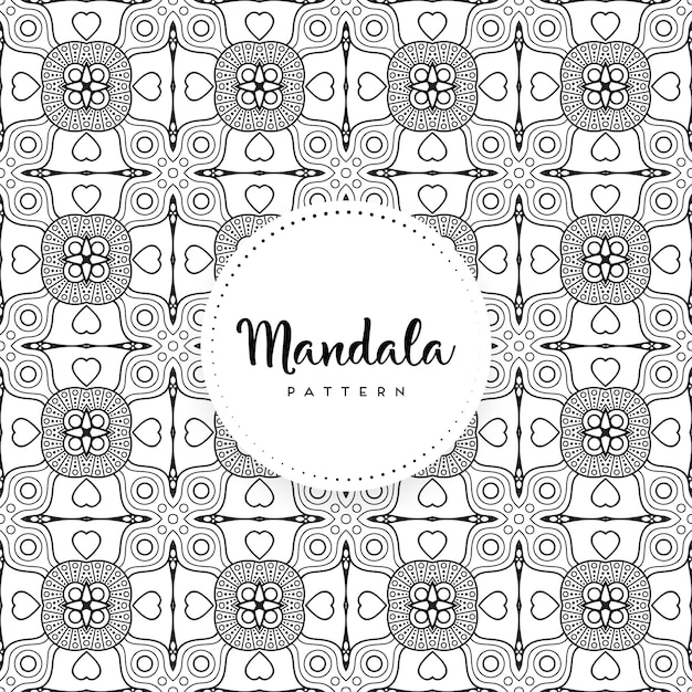 Vector luxe sier mandala ontwerp achtergrond