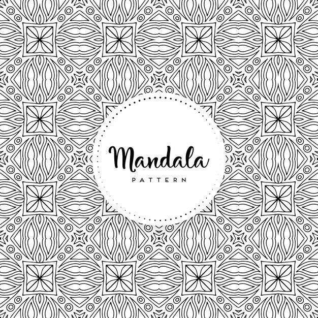 Luxe sier mandala ontwerp achtergrond