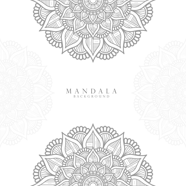 Luxe sier mandala ontwerp achtergrond