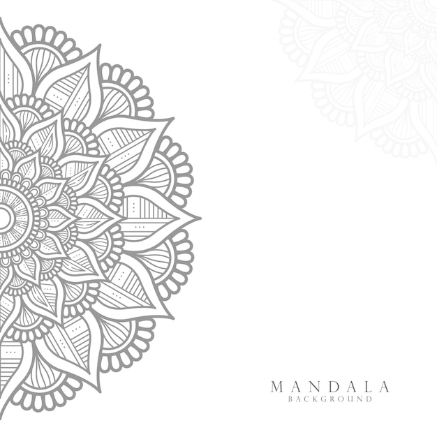 Luxe sier mandala ontwerp achtergrond