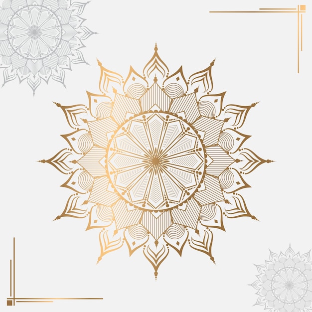 Luxe sier mandala ontwerp gouden kleur