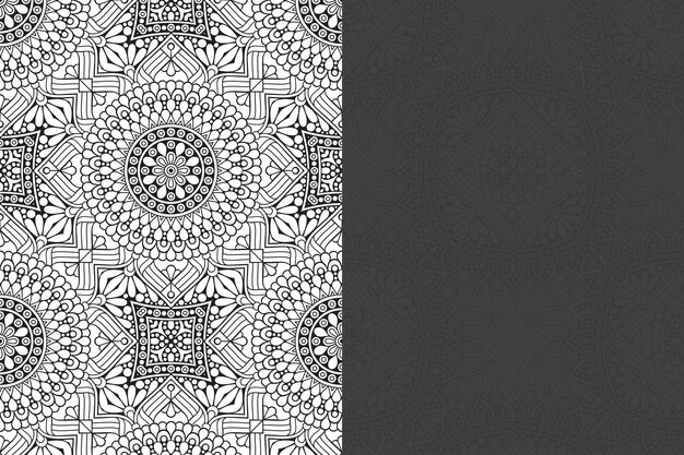 Luxe sier mandala ontwerp naadloze patroon set.