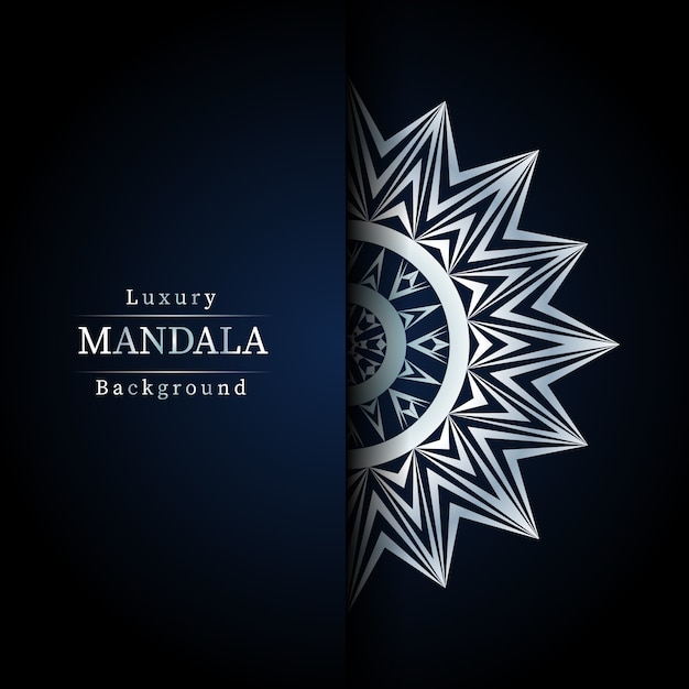 Vector luxe sier mandala ontwerp