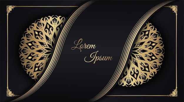 Luxe sier mandala zwart en goud vector design