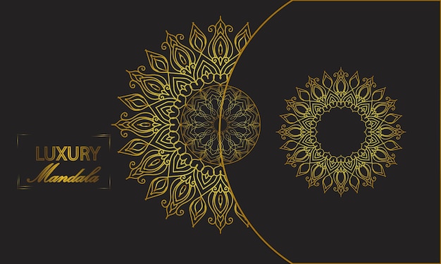 Luxe sier stijlvolle mandala ontwerp achtergrond in gouden kleur.