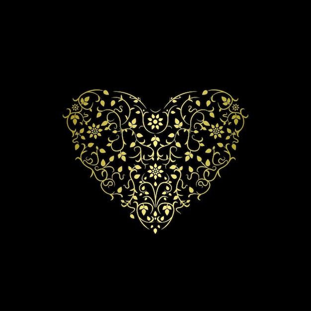 Luxe sierlijk hart Bloemen goud rijk ontwerp