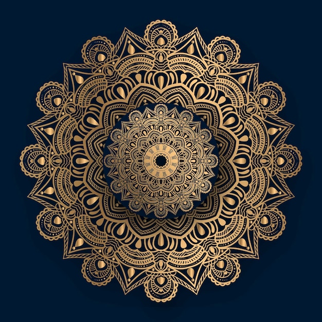 Luxe siermandala met gouden islamitisch patroon