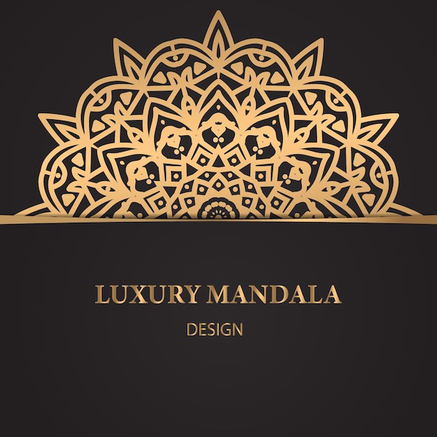 luxe siermandala-ontwerp in goudkleur
