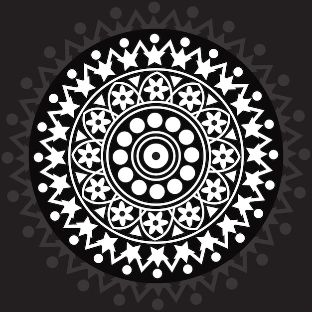 Luxe sjabloon achtergrond zwarte mandala Premium Vector