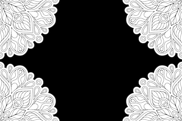 Luxe sjabloon Achtergrond zwarte mandala