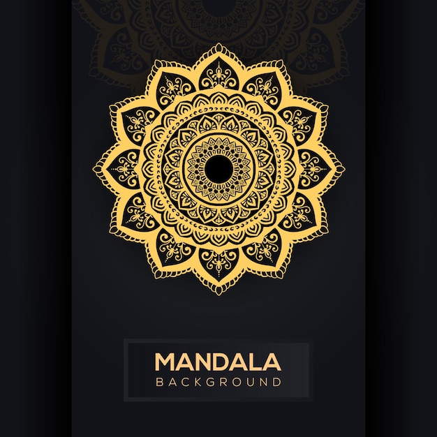 Vector luxe trouwkaart met mandala ontwerppatroon