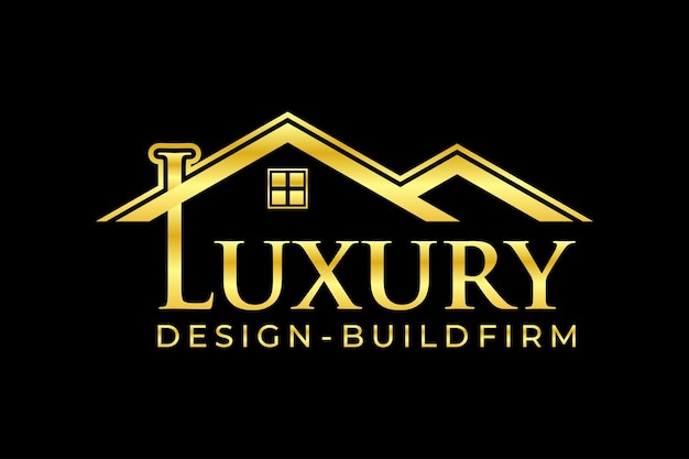 Luxe Vastgoed bouwen stevige logo ontwerp sjabloon element vector