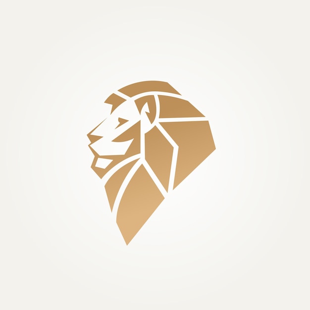 Luxe veelhoek abstracte leeuwenkop pictogram label logo sjabloon vector illustratie ontwerp