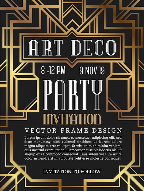 Vector luxe vintage frame art decostijl.