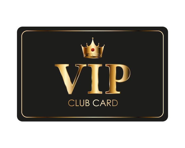 Vector luxe vip-kaart met gouden kroon.