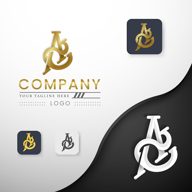 Luxe vorm logo zakelijke technologie abstracte symbool letter A