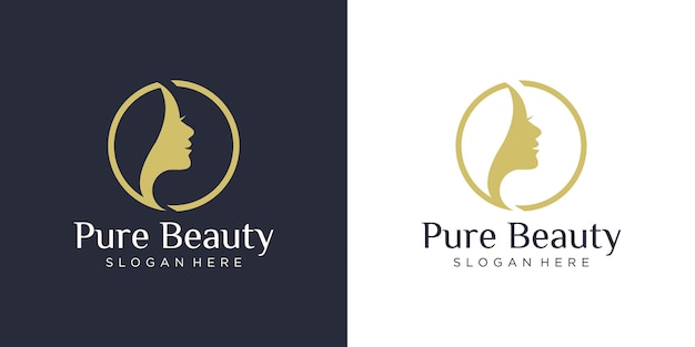 Luxe vrouw kapsalon logo ontwerp